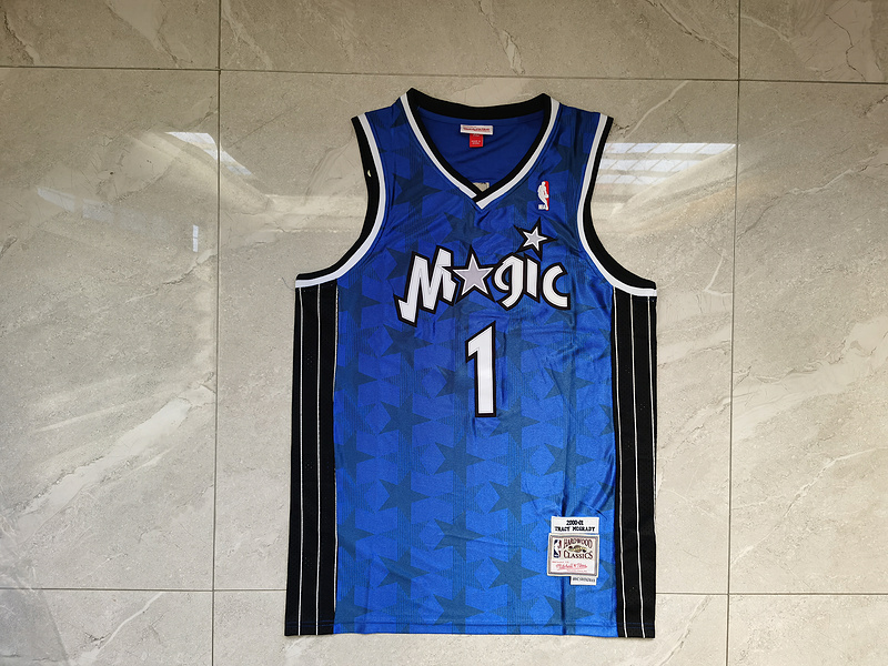 Men Orlando Magic #1 Tracy Mcgrady Blue Throwback 2024 NBA Jersey->orlando magic->NBA Jersey